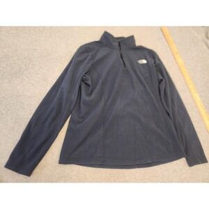 The North Face Sweater Womens Large Blue TKA Glacier Fleece Quarter Zip Pullover